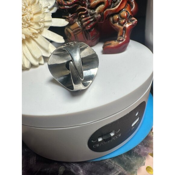 Sterling Silver Turquoise Oval Ring - ADJUSTABLE - Picture 4 of 7